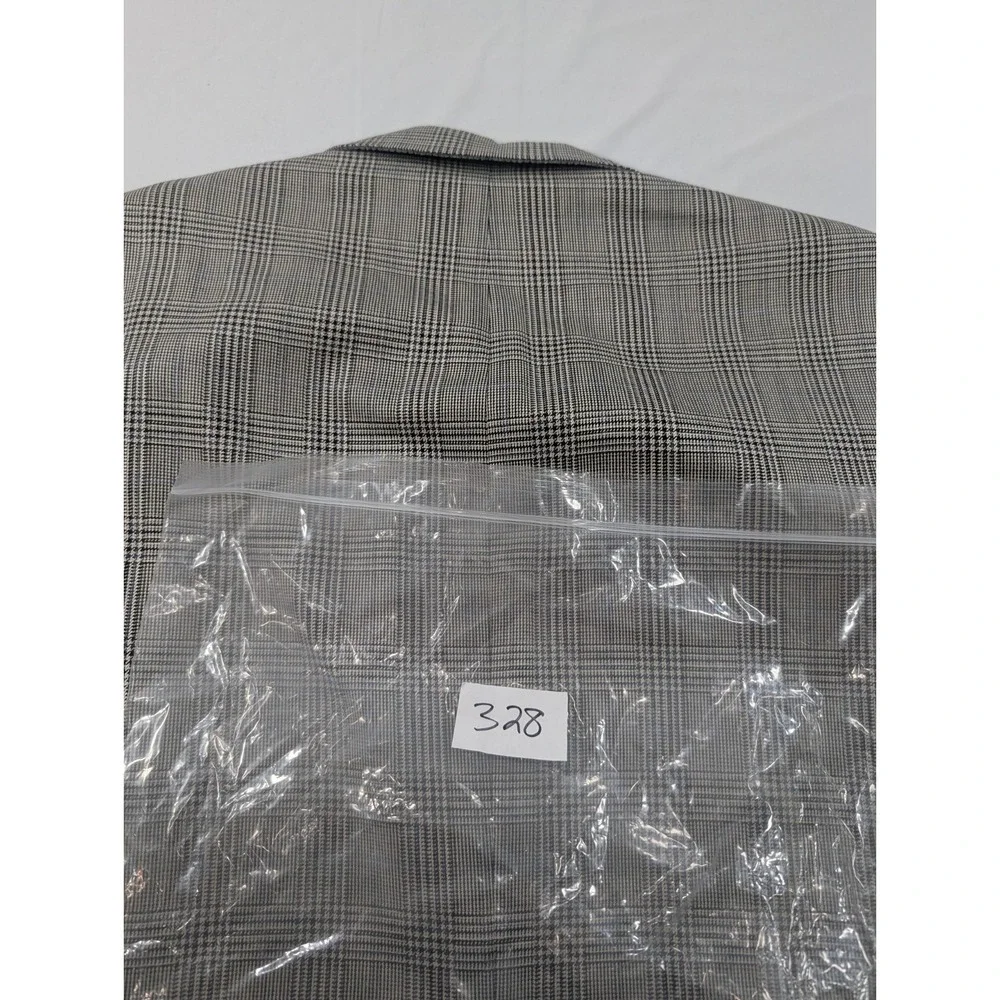 Hart Schaffner Marx Chicago Wool Blazer Suit Jacket Gray Botto 48L Big 52